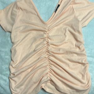Ruched v neck front/back